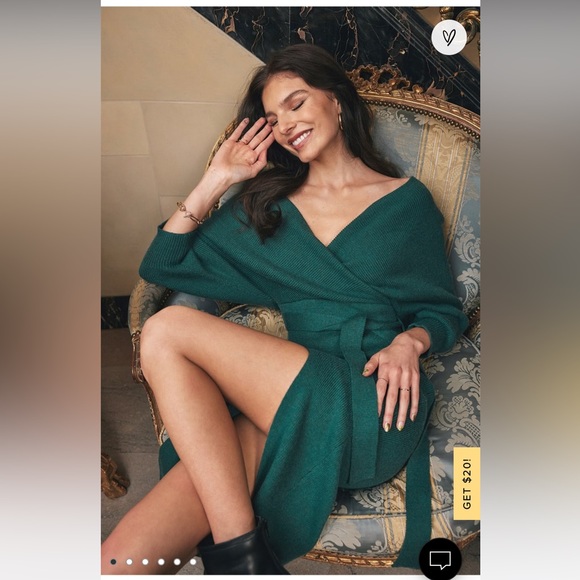 Lulu’s Fall into Fashion Dark Green Dolman Sleeve Sweater Midi Dress XS - Picture 6 of 6